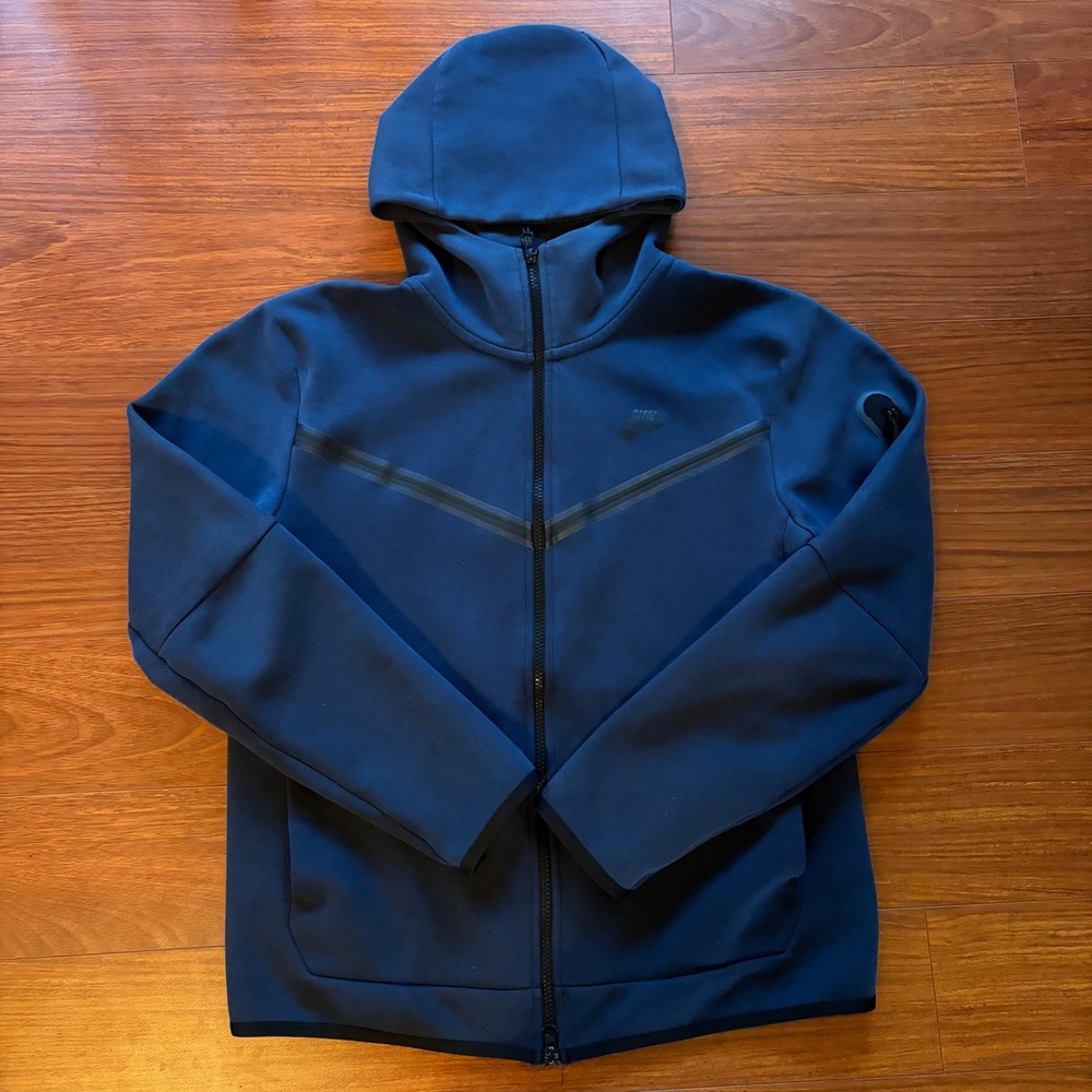 Nike Tech Fleece Full Zip Hoodie Mens Medium Navy Blue CU4489-410